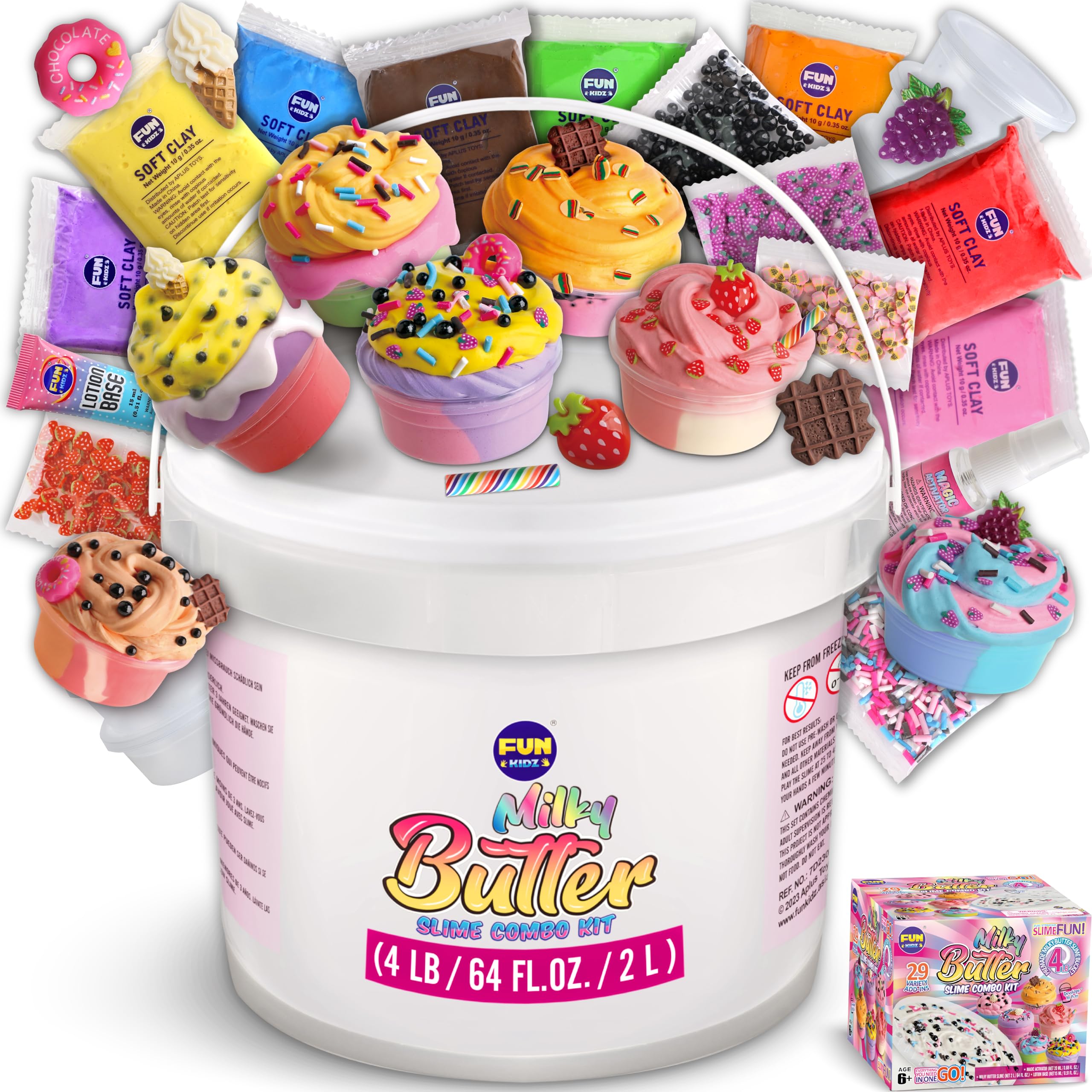 FunKidz Milky Butter Slime Bucket offers creamy texture for sensory play and imagination
