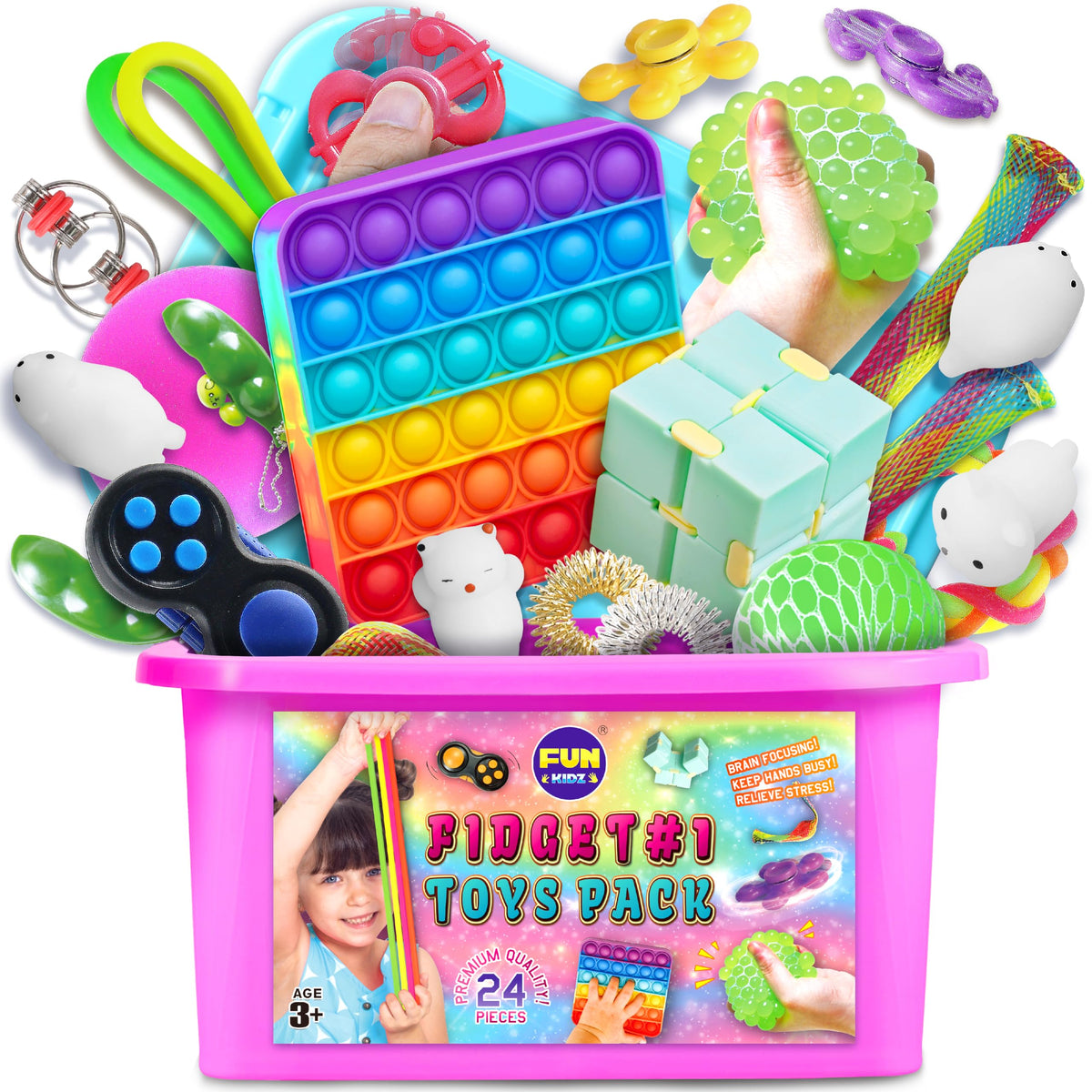 FUN KIDZ mystery sensory fidget pack box for kids on the go