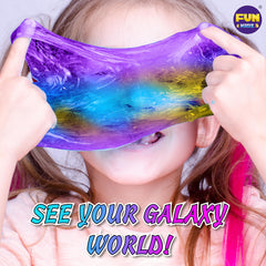 FUN KIDZ soft stretchy galaxy slime in vibrant colors