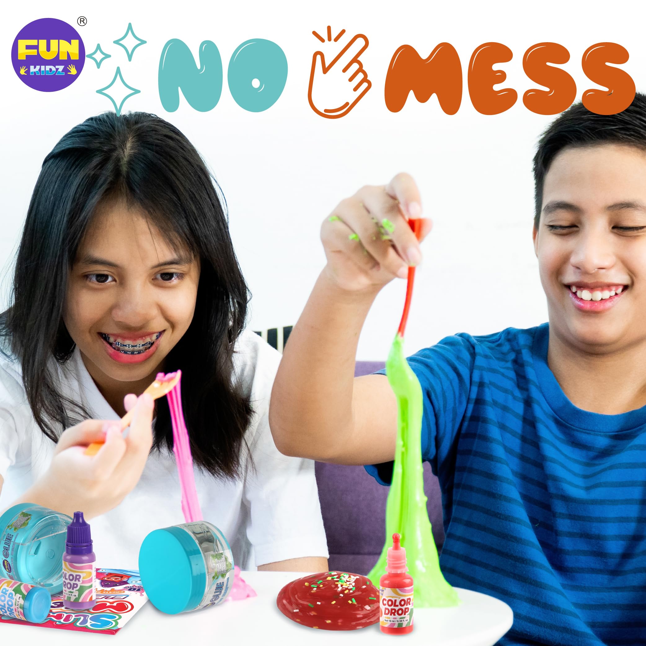 Funkidz tilt-head design keeps slime evenly mixed during operation.