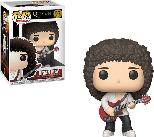 Funko Queen Brian May Pop Rocks figure on display shelf, ideal for collectors.