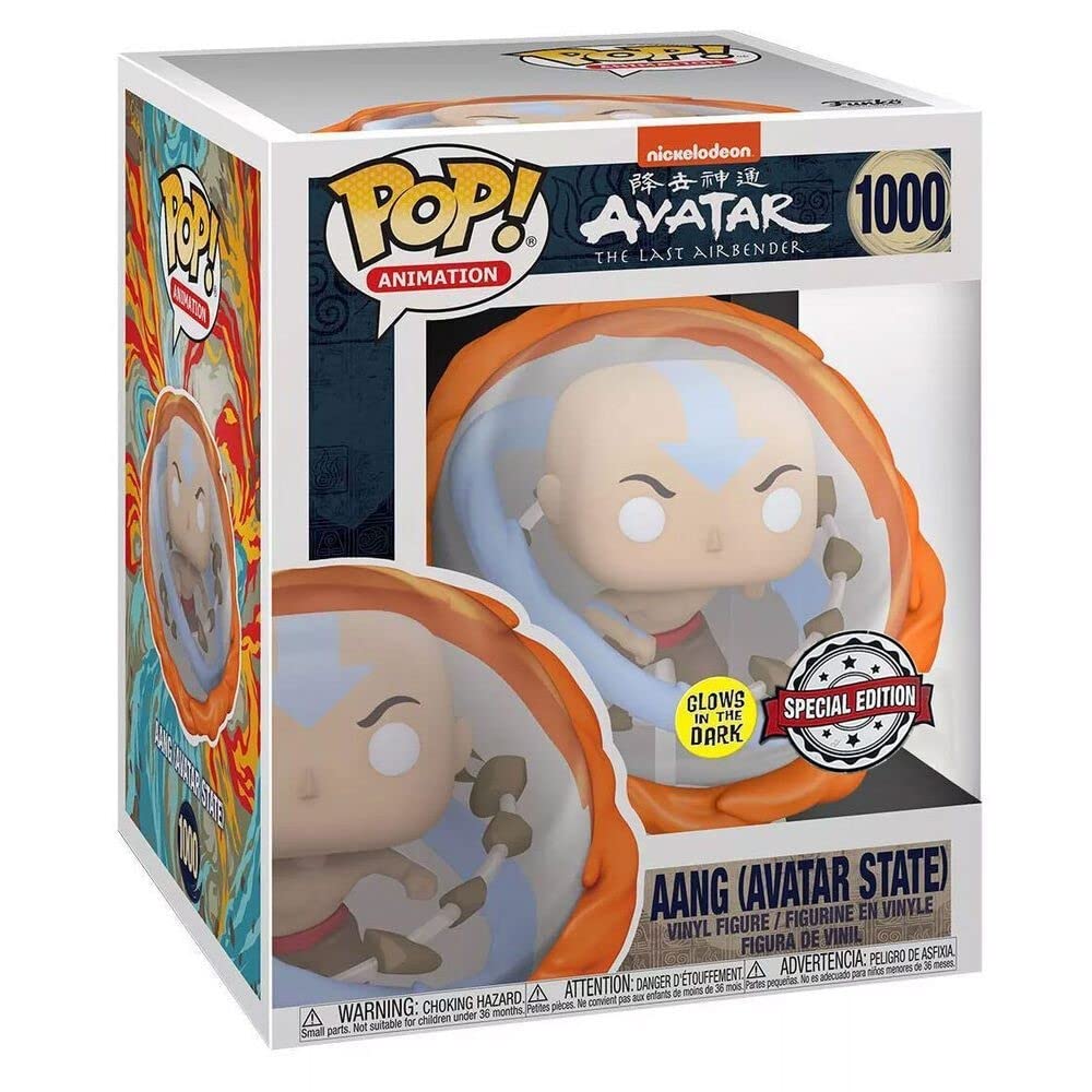Funko Aang Avatar State glow-in-the-dark side view ideal for collection highlights.