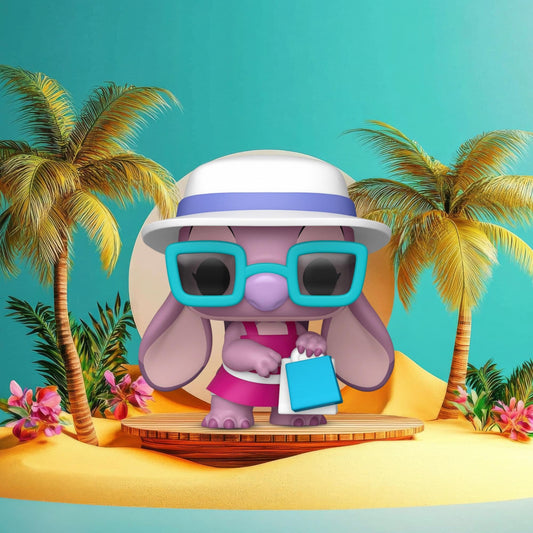 Funko Angel with Bags from Lilo & Stitch, side view for shelf display.