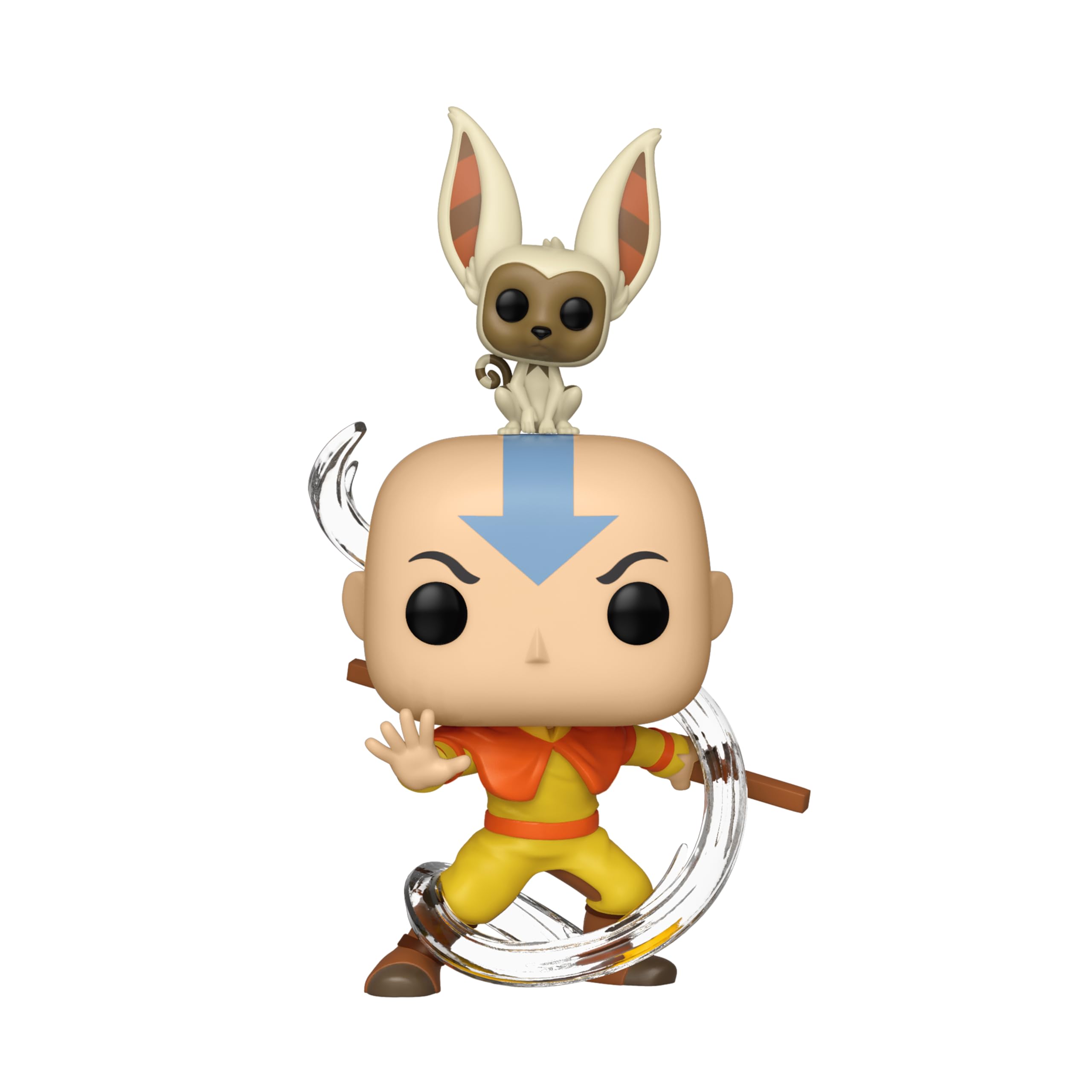 Back view showing details of Funko Avatar Aang with Momo.