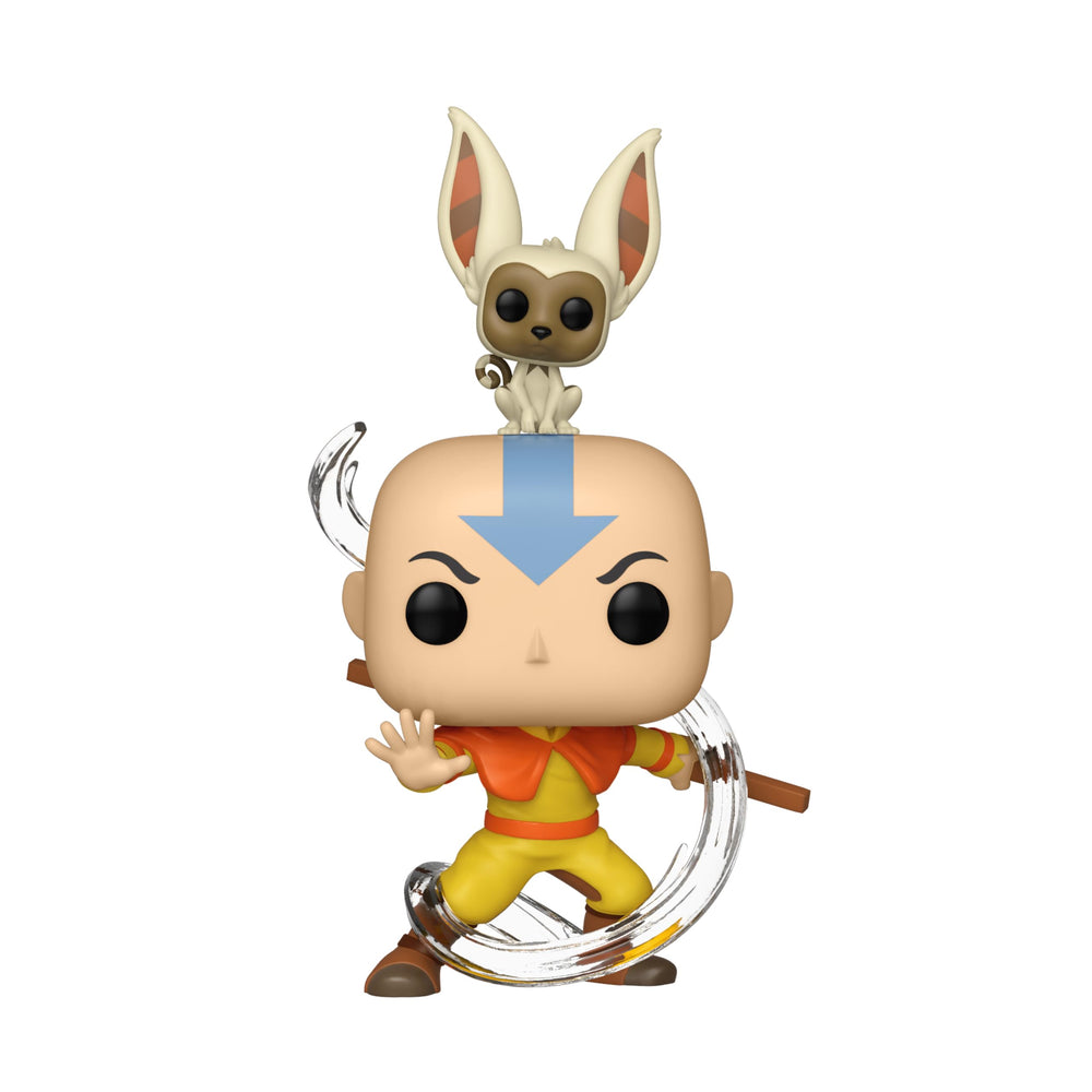 Back view showing details of Funko Avatar Aang with Momo.