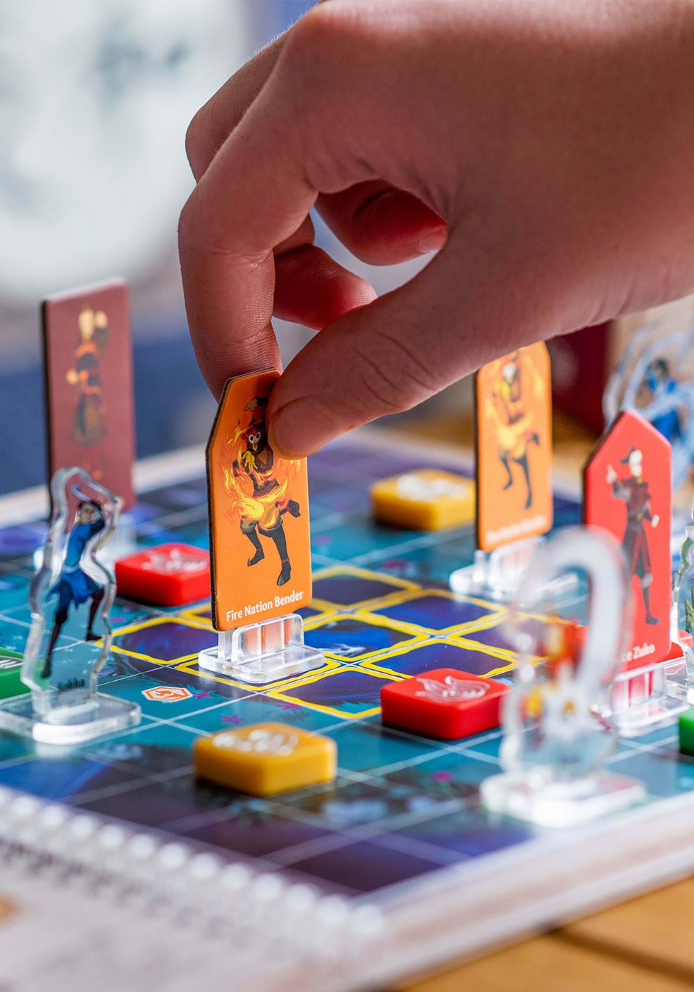 Acrylic hero movers showcase Aang and allies with clear visibility.