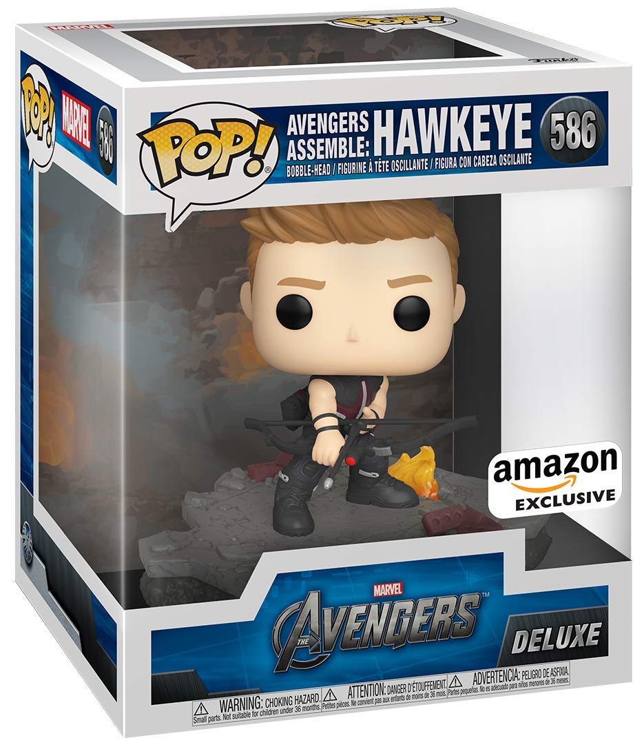 Hawkeye window box display highlighting collectible packaging.