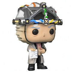 Funko Back to the Future Doc Helmet pose figure on shelf