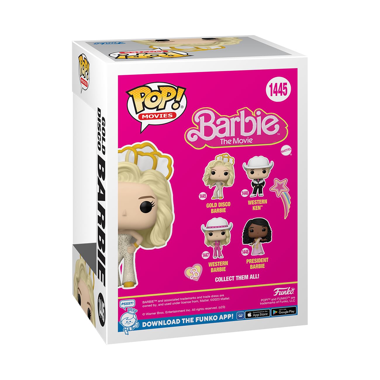 Funko Barbie Gold Disco display setup showcases a festive party vibe.