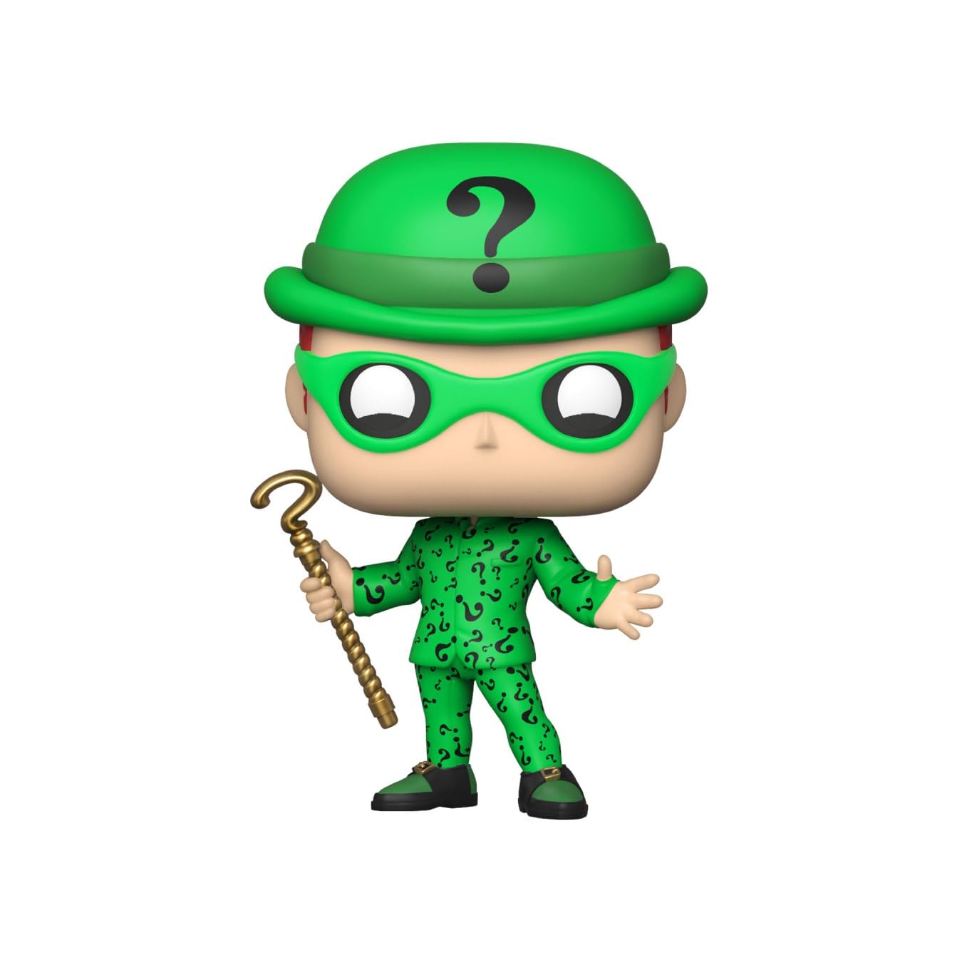 Funko Pop Batman Forever Riddler side profile, perfect for shelf arrangement.