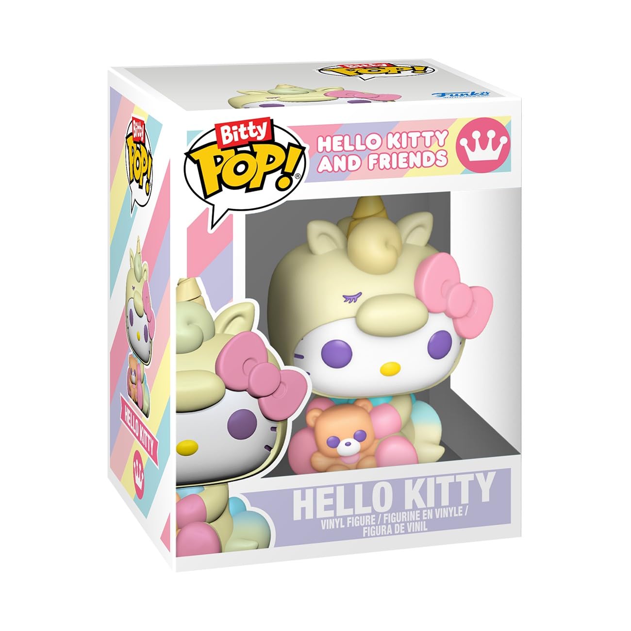 Funko Bitty Chase Kuromi Unicorn rare figure enhances display.