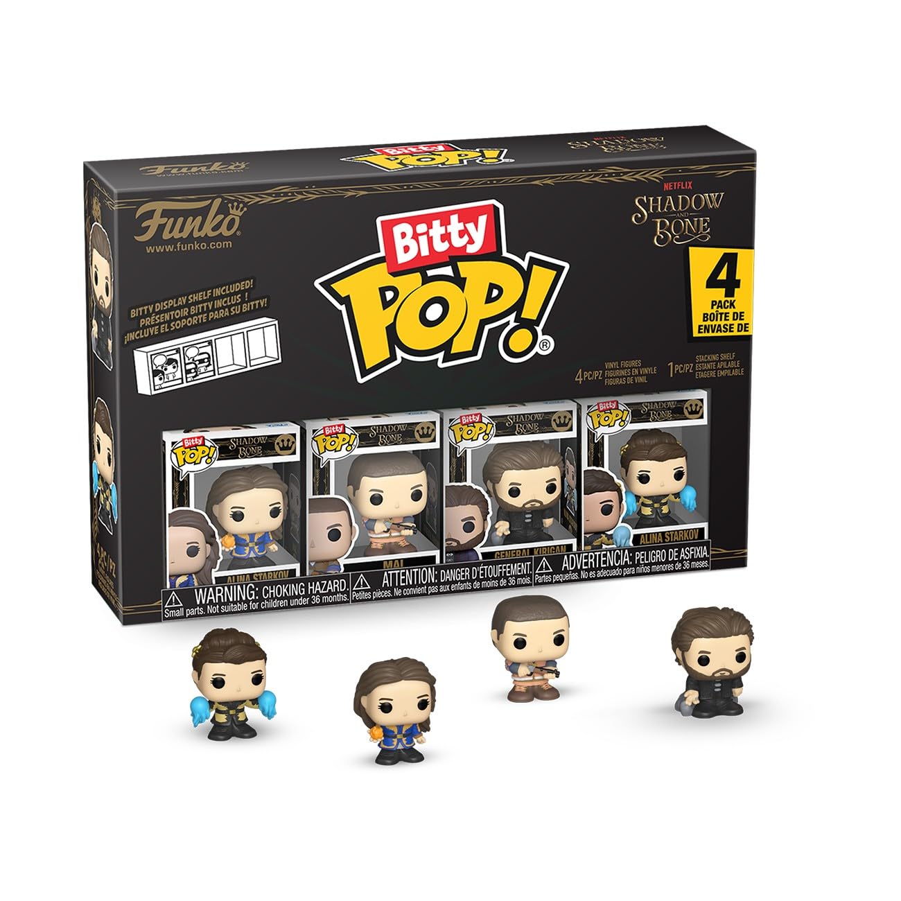 Funko Bitty Netflix Alina Starkov gold kefta figure for stylish display.