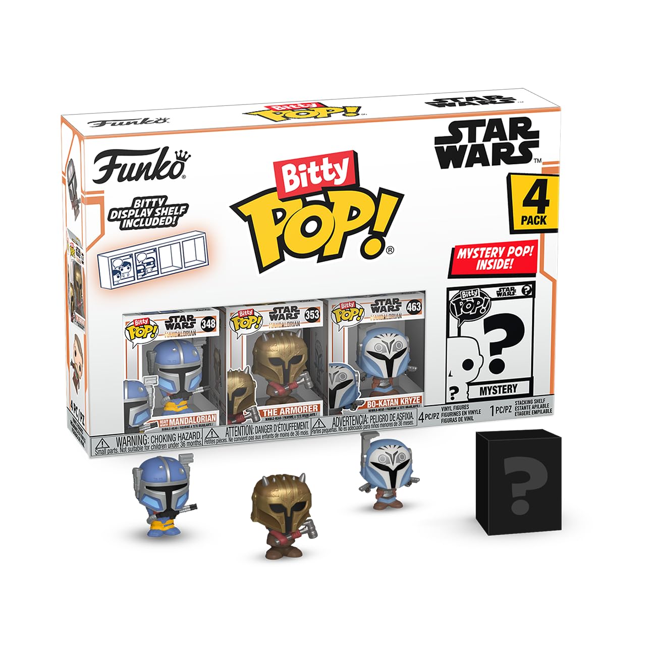 Funko Bitty Pop Heavy Infantry Mandalorian mini figure for display shelves.