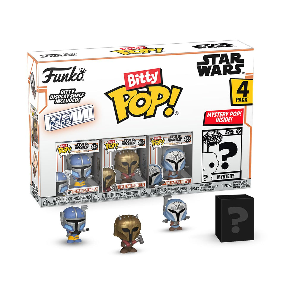 Funko Bitty Pop Heavy Infantry Mandalorian mini figure for display shelves.