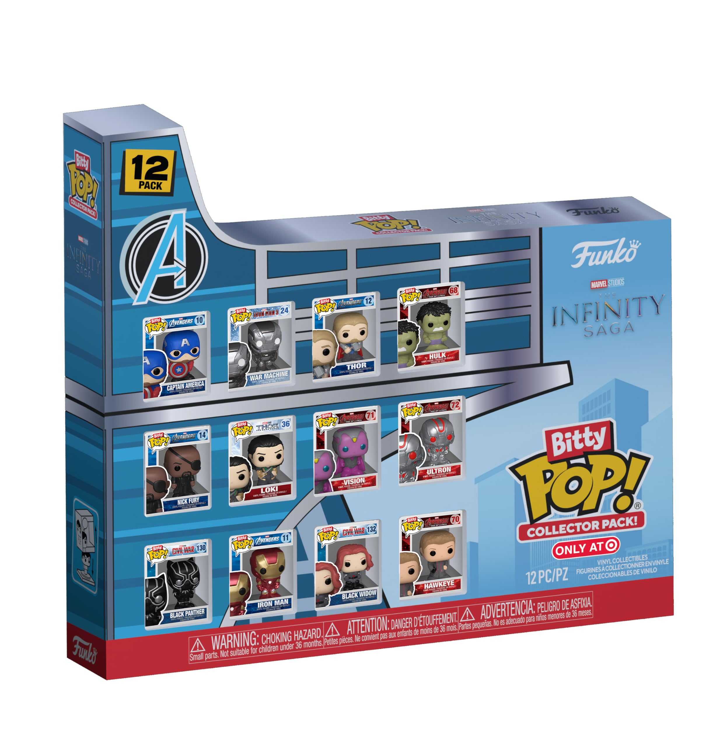 Funko Bitty Pop Captain America in acrylic base for compact shelf display