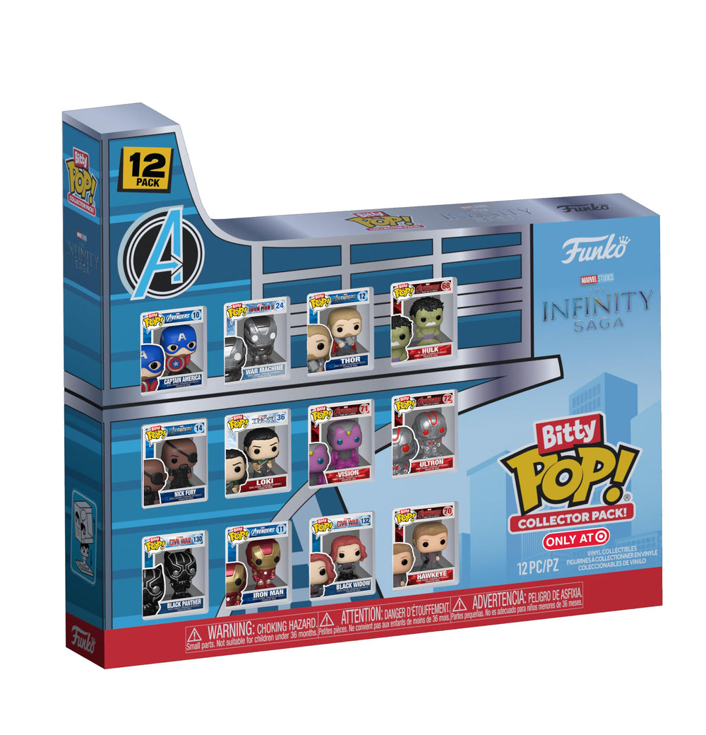 Funko Bitty Pop Captain America in acrylic base for compact shelf display
