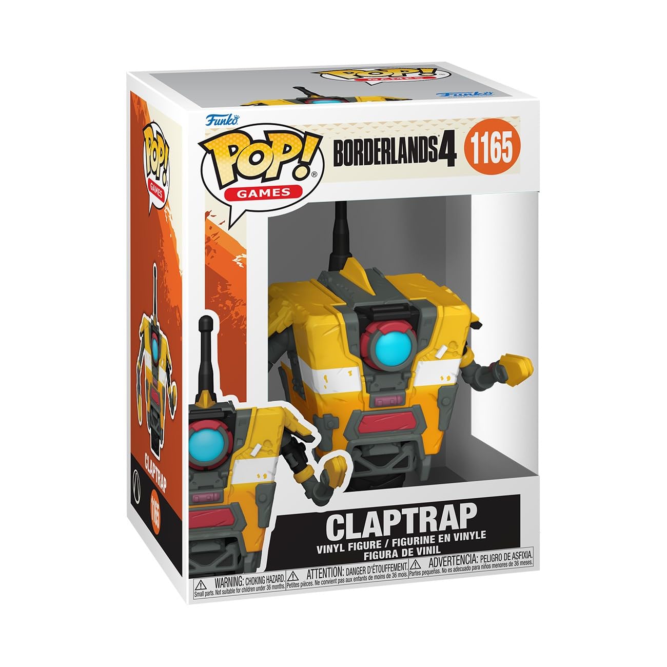 Funko Borderlands 4 Claptrap front view for display and collection