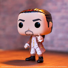 Funko Broadway Hamilton window display box highlighting collectible vinyl packaging