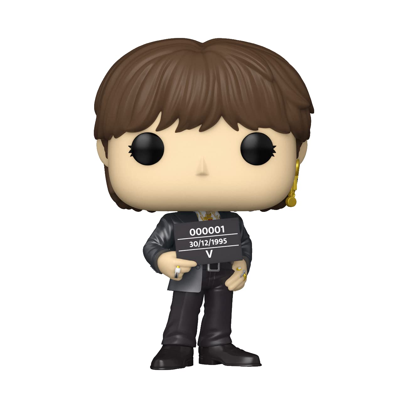 Funko Pop Rocks BTS V front view display, a high-quality collectible for shelves