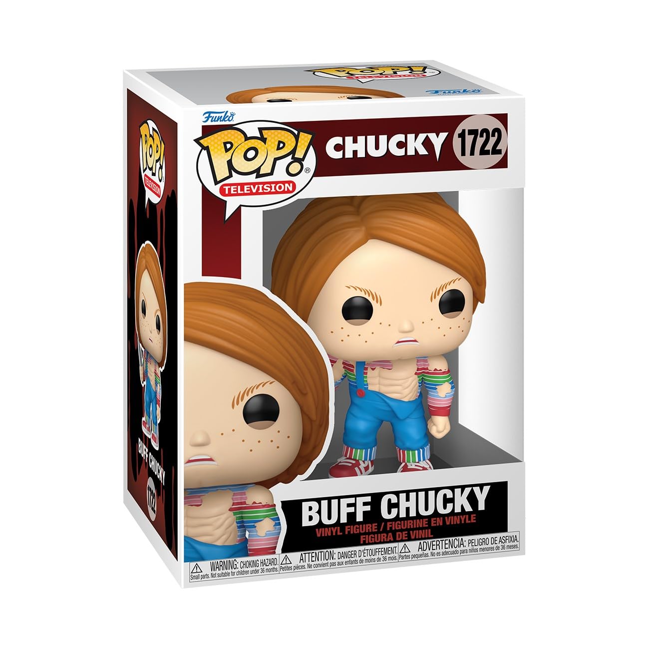 Funko Buff Chucky figure front view for display and collector interest.