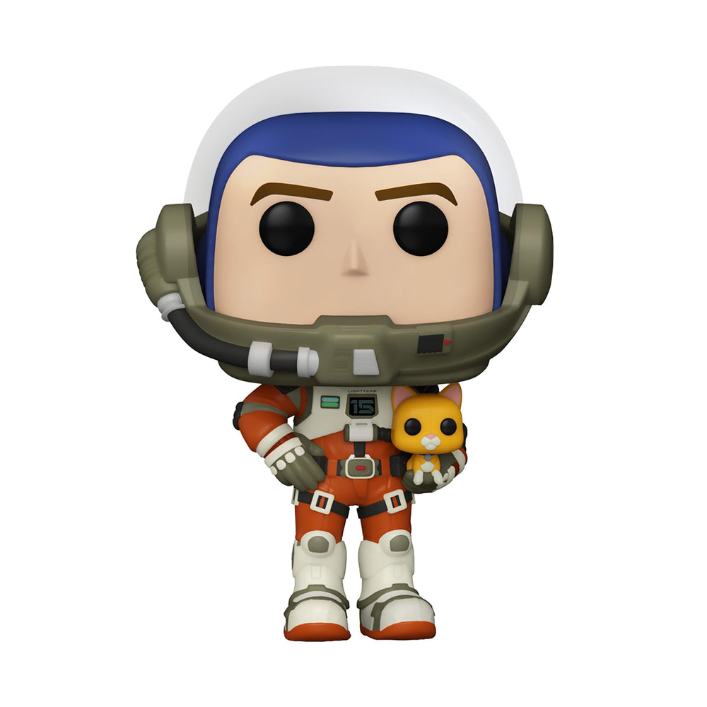 Funko Buzz Lightyear with Sox ready for adventurous shelf display.
