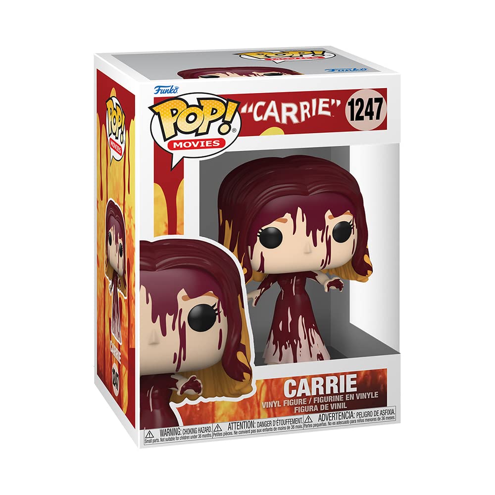 Funko Carrie Pop back view reveals silhouette and authentic packaging for collectors.