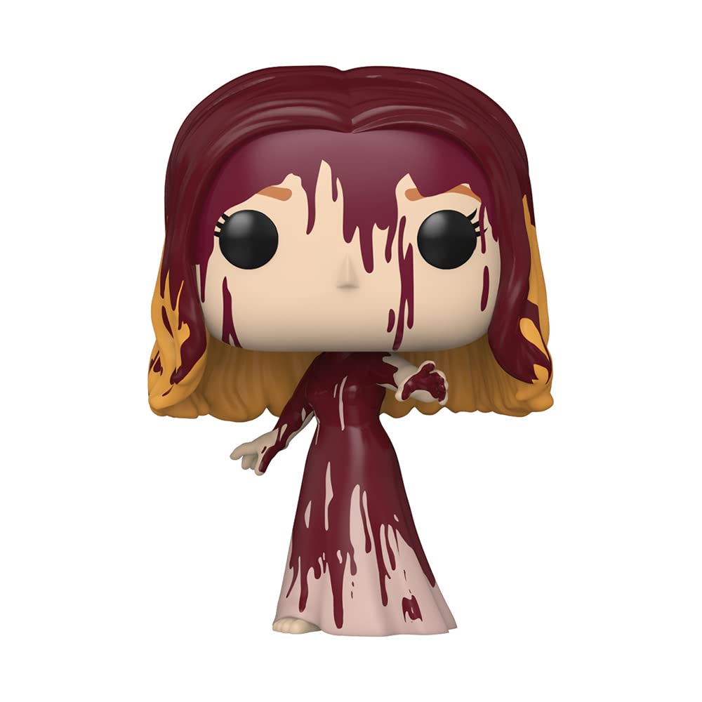 Funko Carrie Pop front view shows prom queen design in vivid color for display.