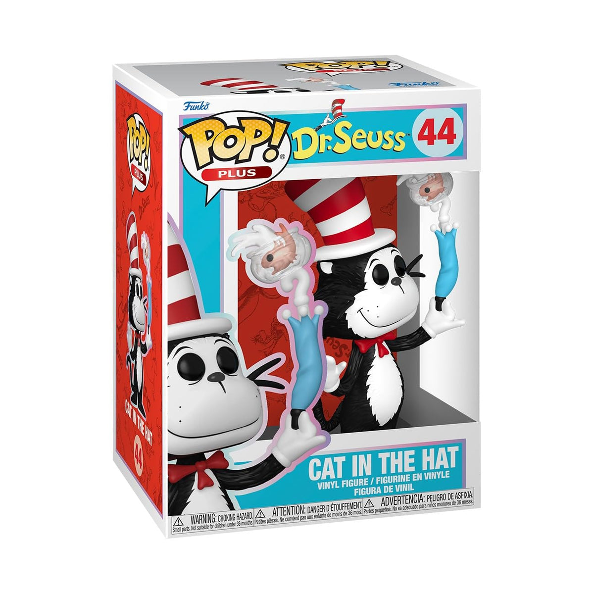 Funko Cat in the Hat POP Plus figurine viewed from the front for display