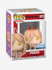 Funko Chainsaw Man Power with blonde hair, red horns, yellow eyes, perfect for shelves.