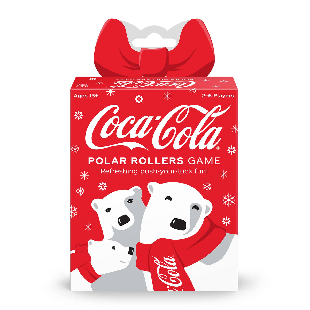 Funko Coca-Cola Polar Rollers bears on the game board for family play.