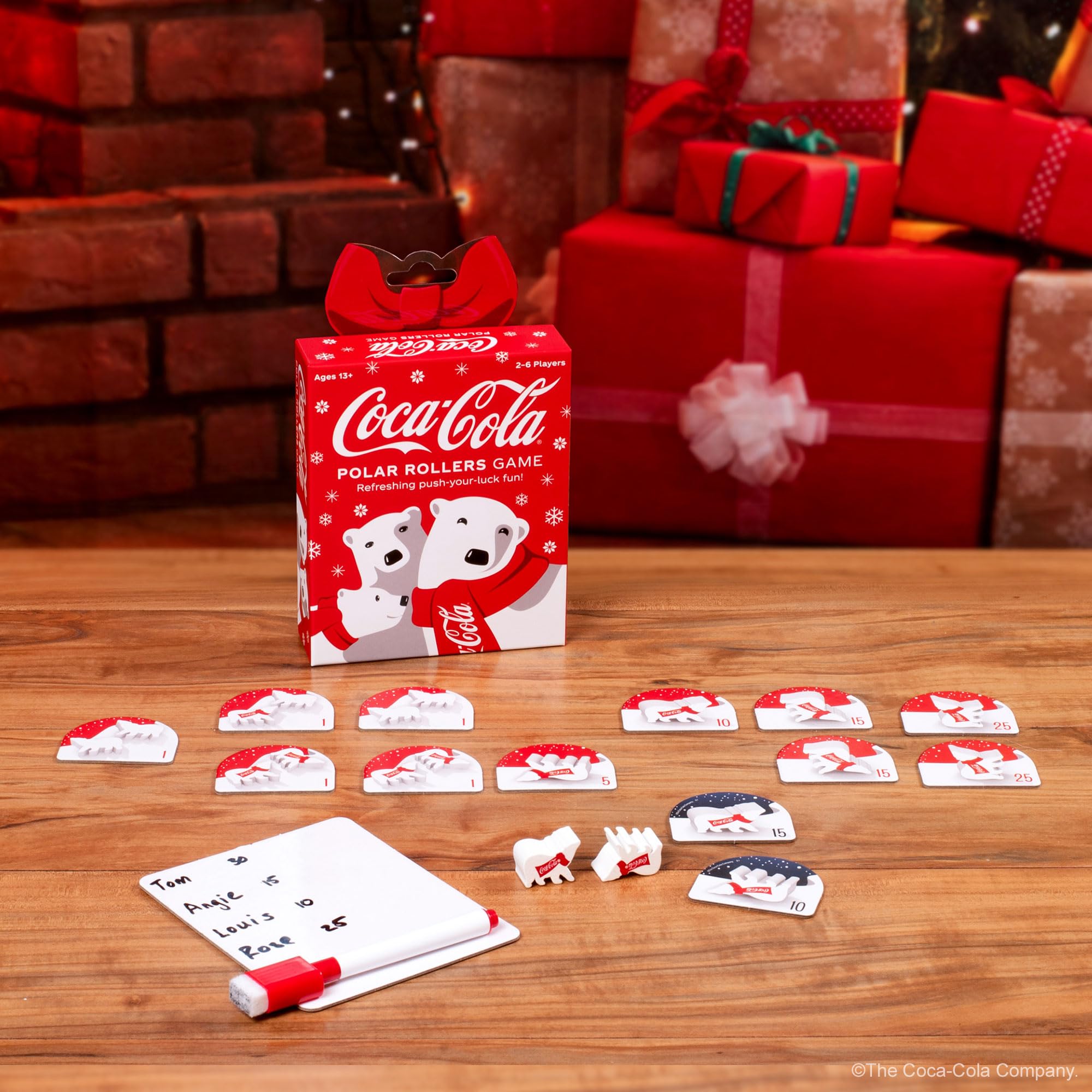 Funko Coca-Cola Polar Rollers tiles show double-sided scoring opportunities.
