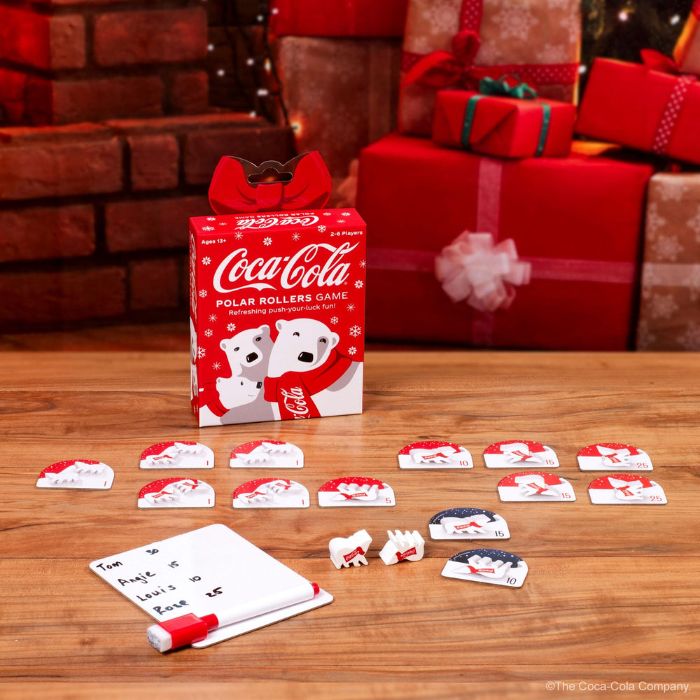 Funko Coca-Cola Polar Rollers tiles show double-sided scoring opportunities.