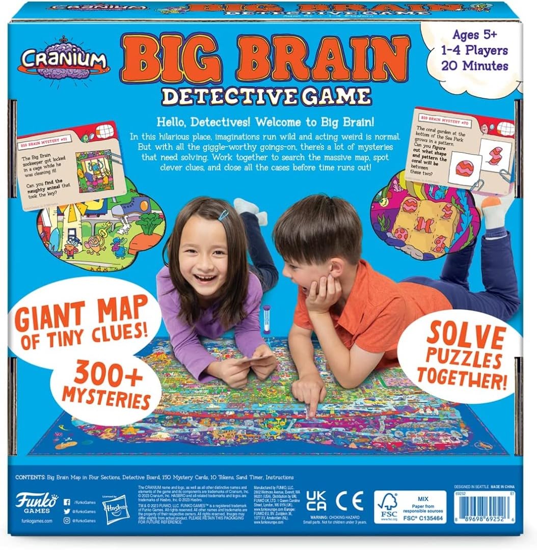 Funko Cranium Big Brain Detective mystery cards spark clue hunting and quick thinking