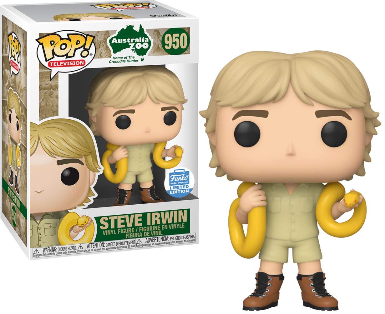 Funko POP Steve Irwin with snake exclusive figure for display and collector's delight.