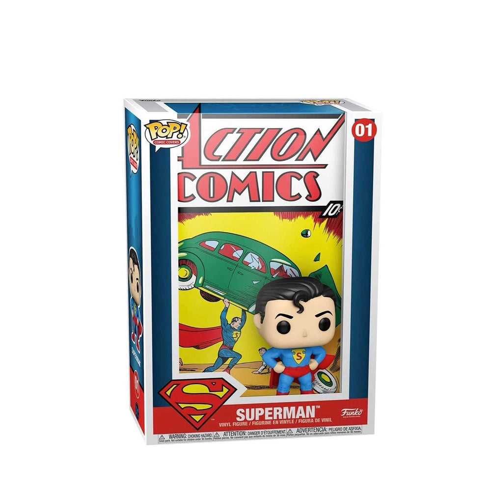 Funko DC Superman Action Comic 5-inch figure front view for display and collection.