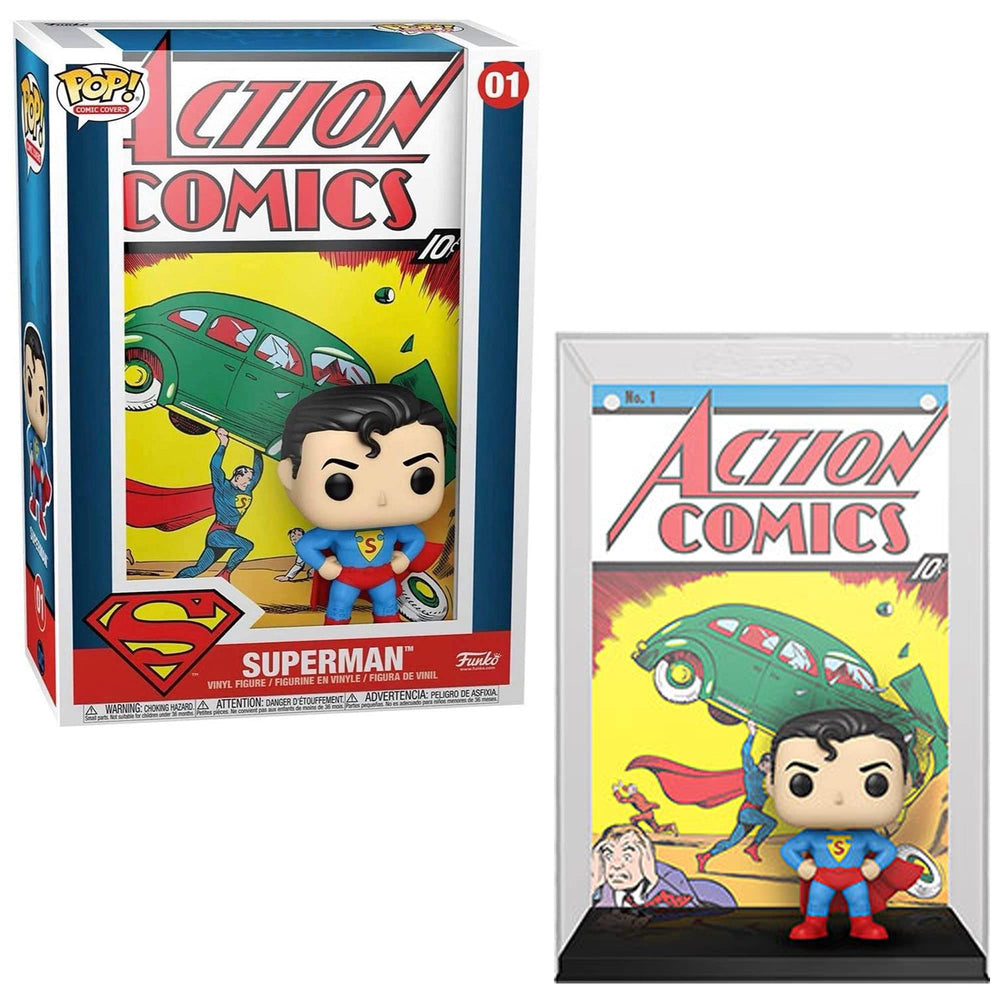 Funko DC Superman Action Comic window box display for easy shelf viewing.