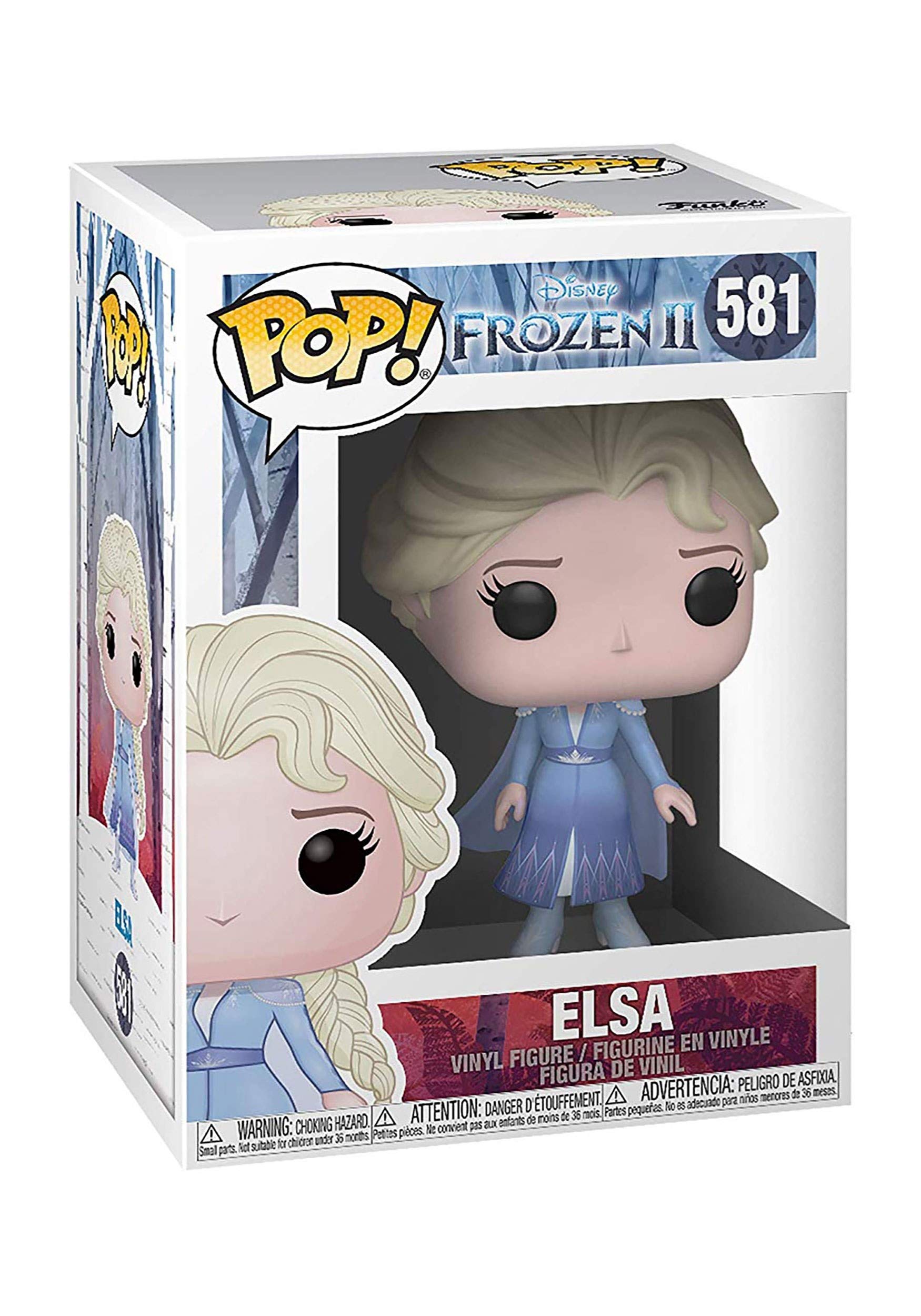 Funko Elsa Pop! Vinyl dress with snowflakes and cape, perfect for display.