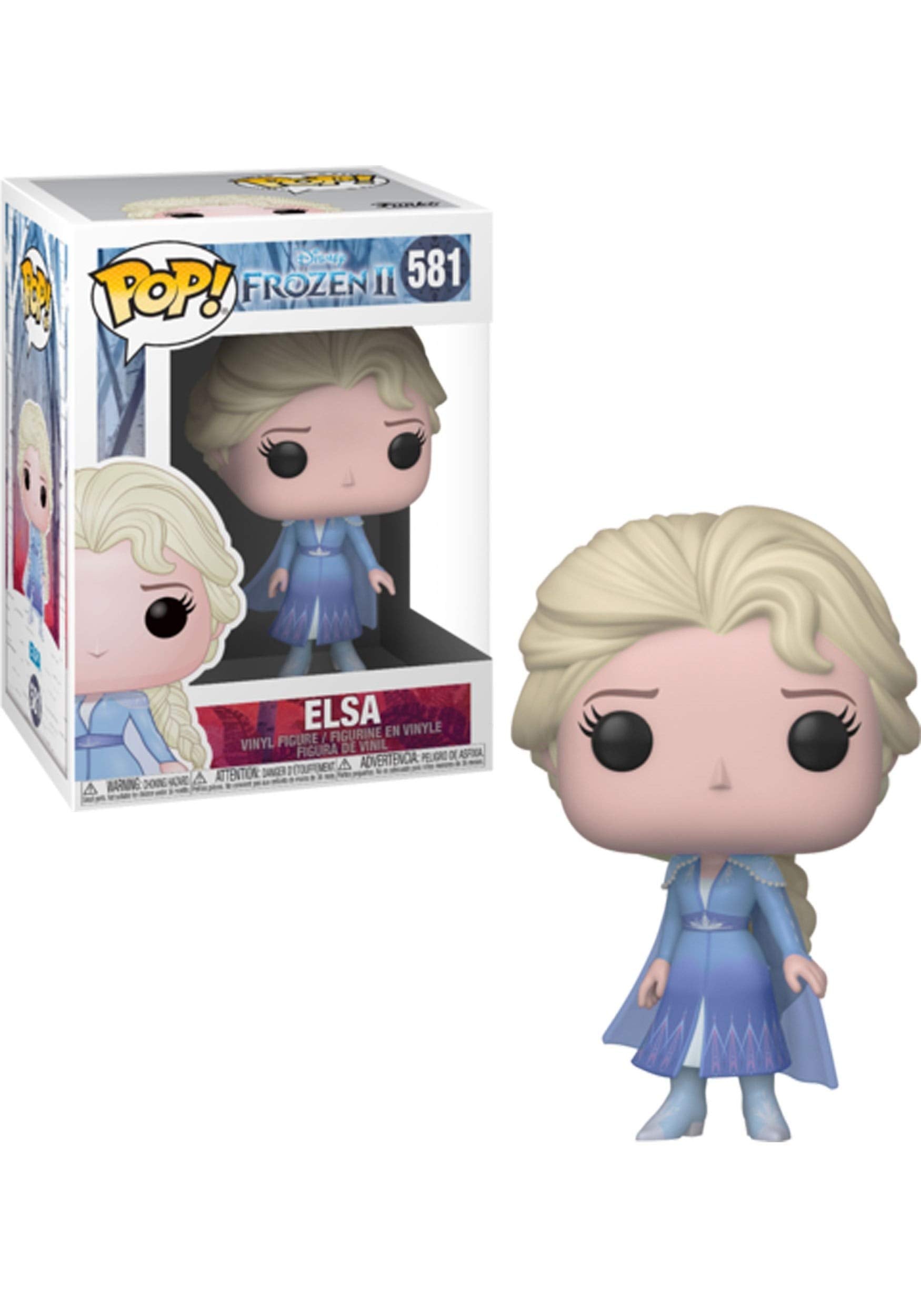 Funko Elsa Pop! Vinyl figure front view, ideal for display and Disney collection.