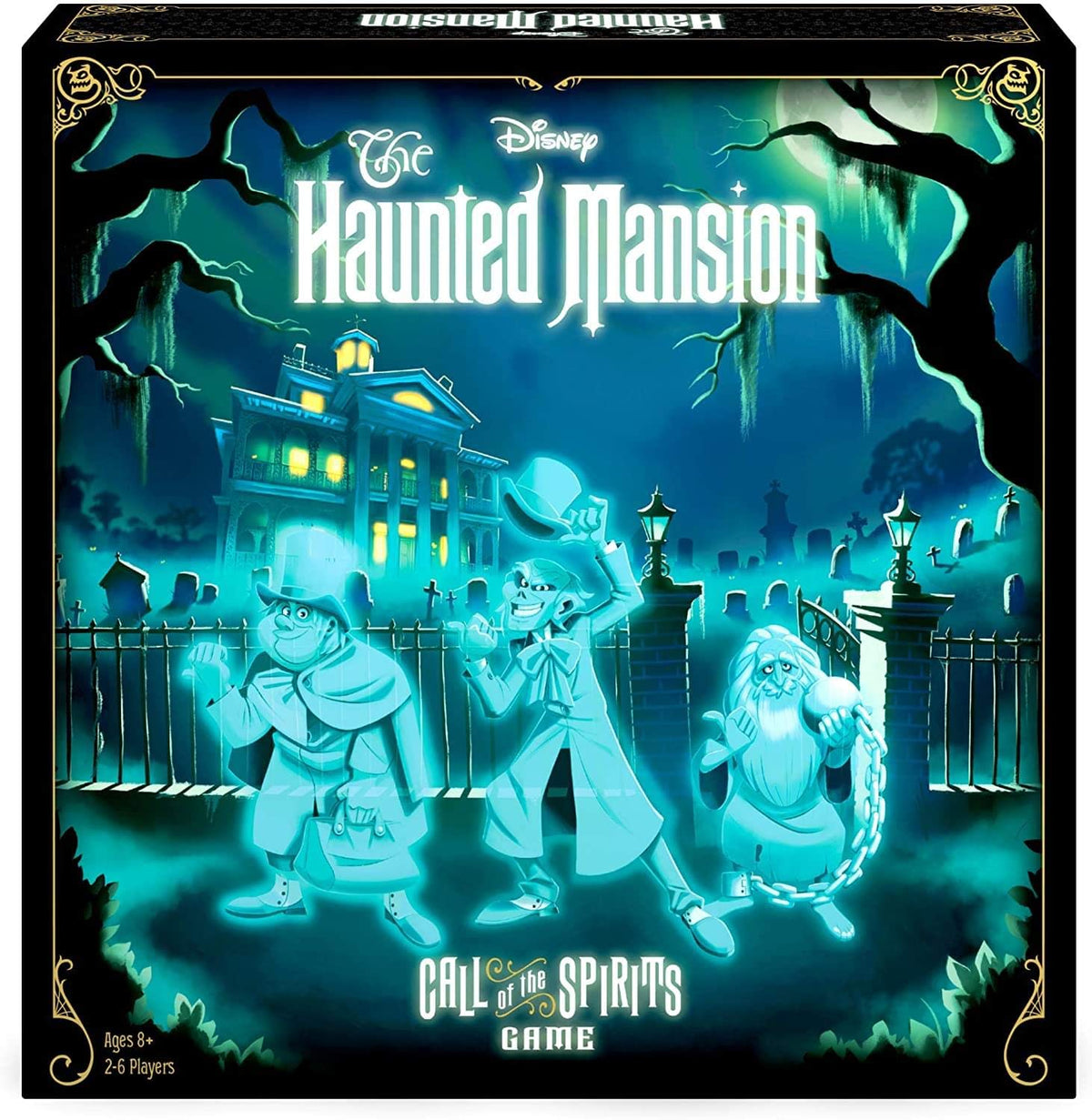 Funko Disney Haunted Mansion Call of the Spirits board game cover, ideal for family game night and spooky storytelling.