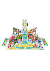 Funko Disney It's a Small World card holder with topiary art enhances display