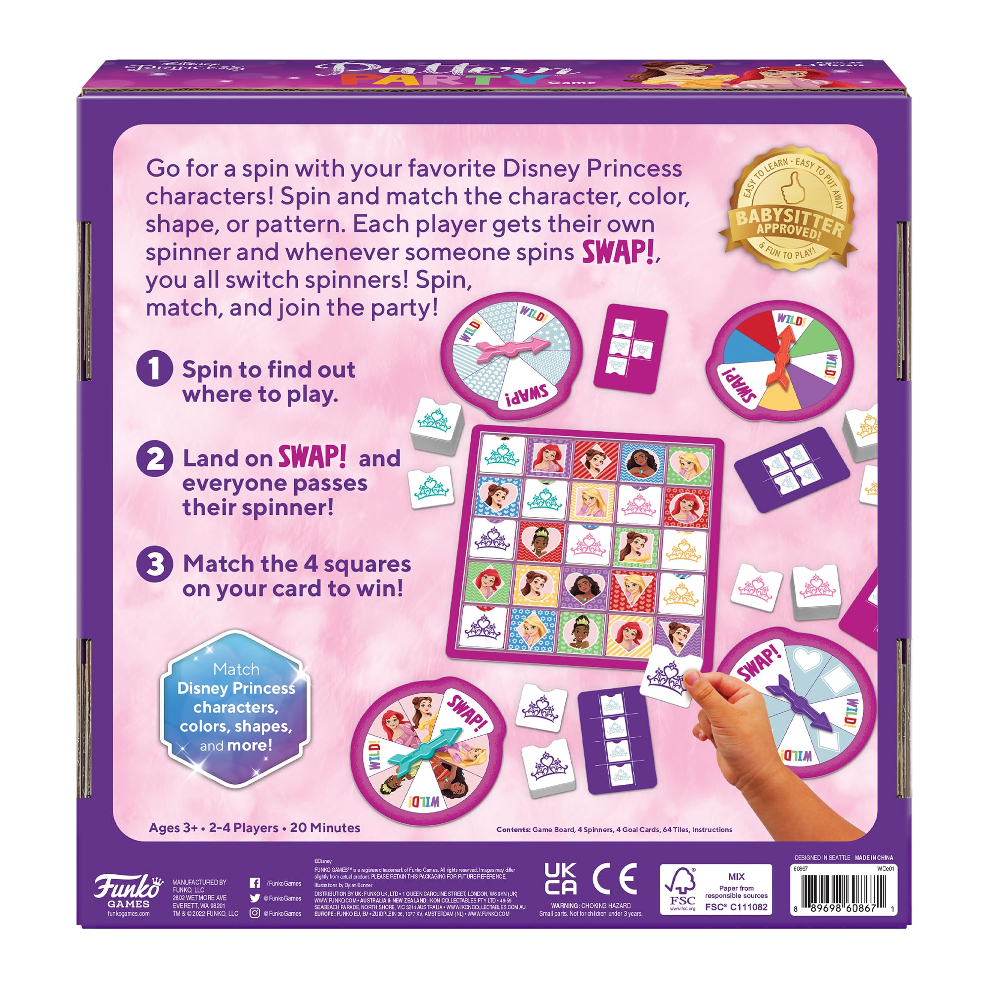 Funko Disney Princess Pattern Game shows four-square goal cards guiding quick wins.