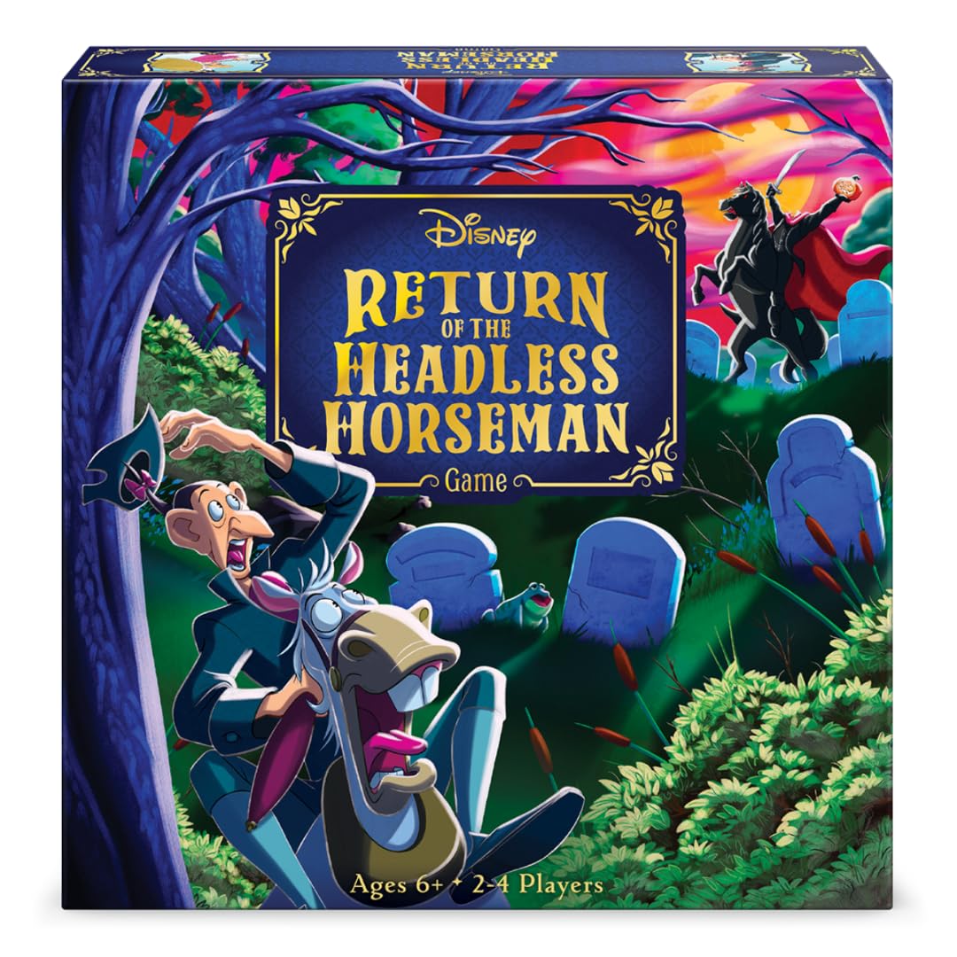 Funko Disney Return of the Headless Horseman box art showcases eerie atmosphere, perfect for family game night.
