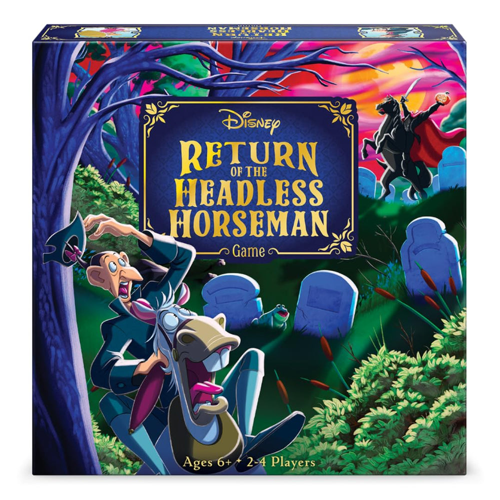 Funko Disney Return of the Headless Horseman box art showcases eerie atmosphere, perfect for family game night.