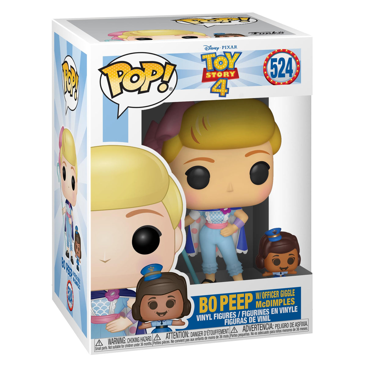 Funko Bo Peep with Officer Giggles McDimples figure on display shelf