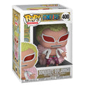 Funko Doflamingo Pop figure front view on a display shelf