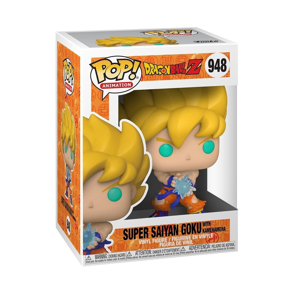 Funko Dragon Ball Z SS Goku figure with multicolor Kamehameha for display and gifting.