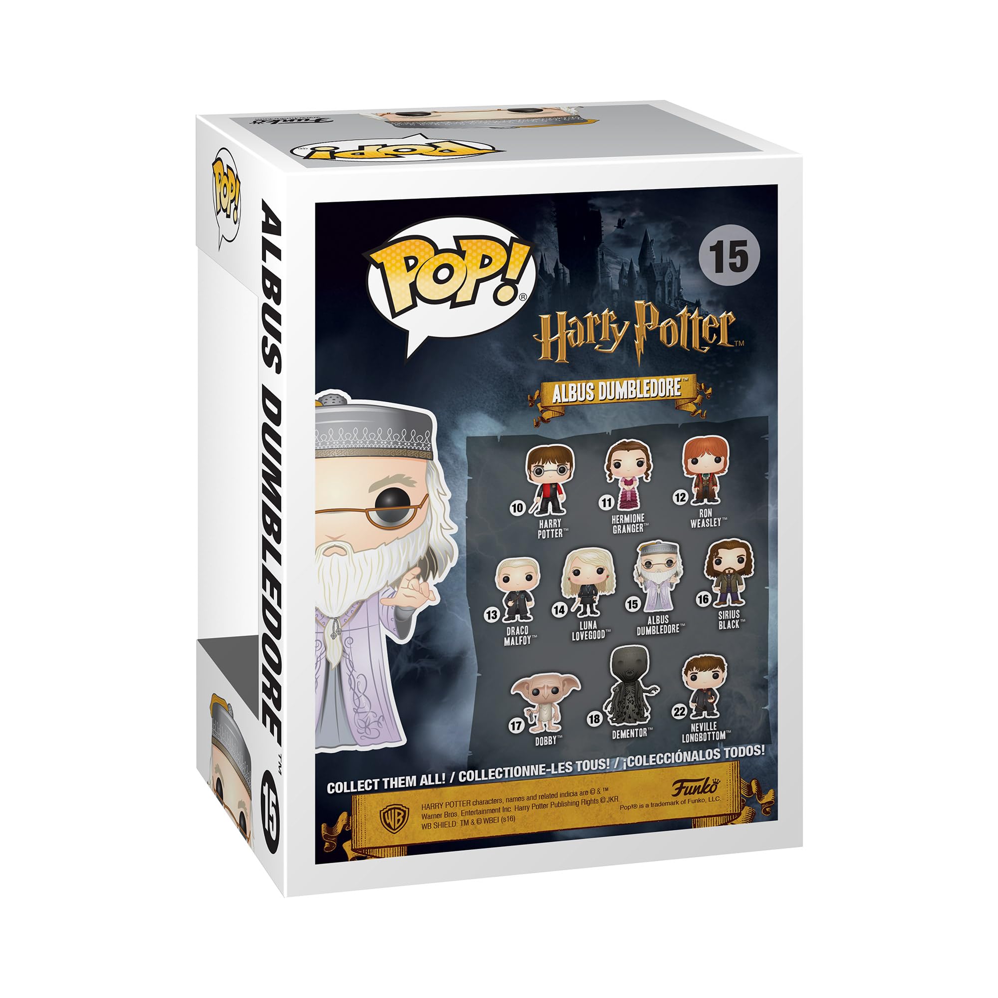 Display-ready 3.75-inch Funko Dumbledore Pop on a stand.