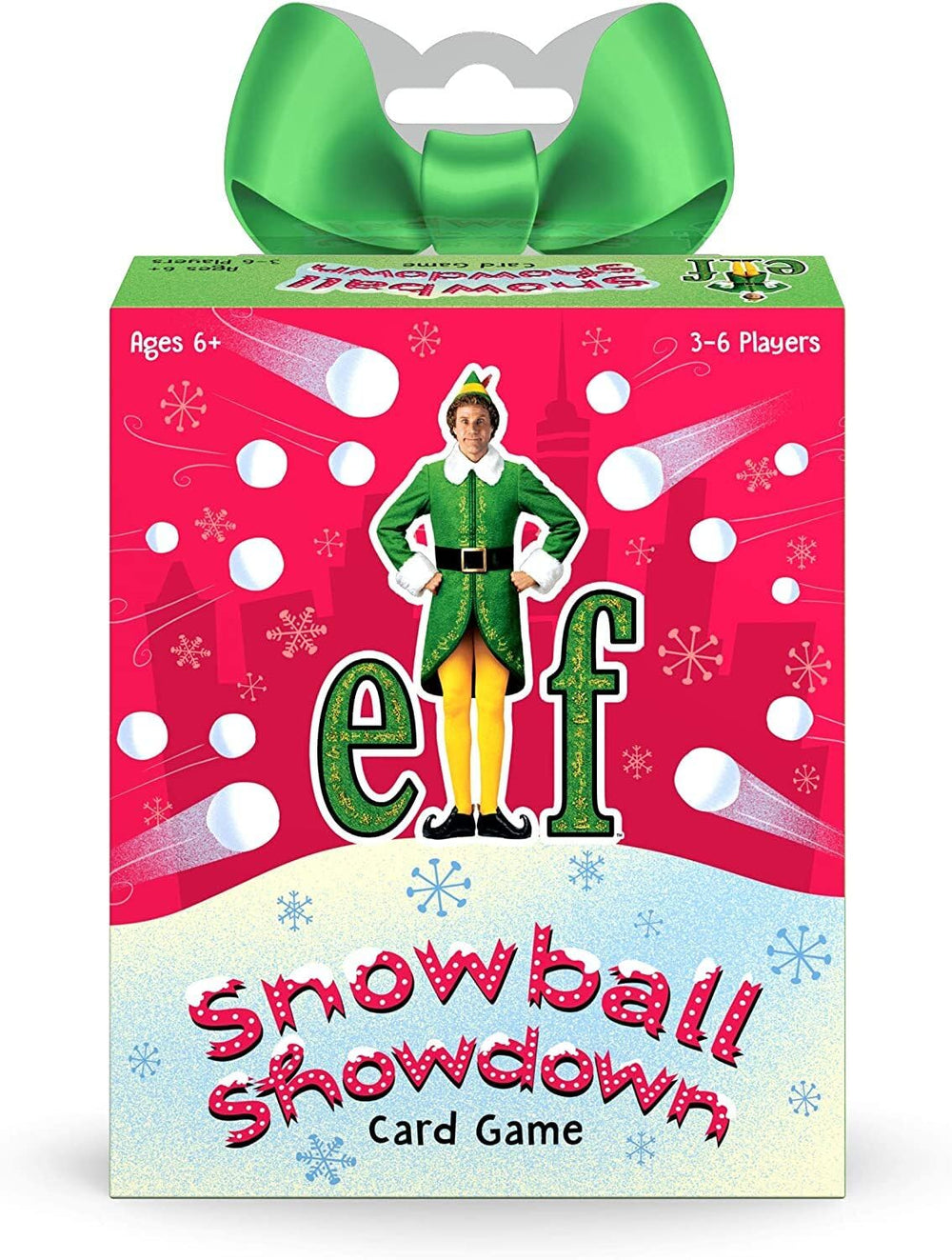 Funko Elf Snowball Showdown Card Game hero shot, colorful cards spark family fun