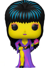 Funko Elvira Black Light Exclusive in window box packaging, ideal for display and gifting.