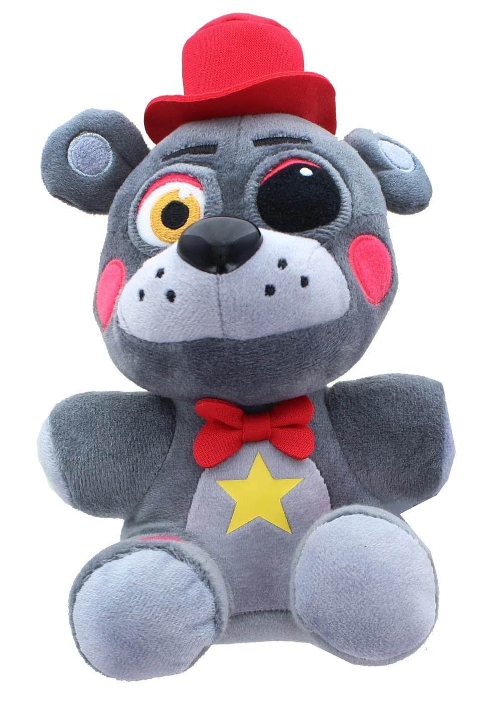 Funko Lefty plush from FNAF Pizza Simulator in window display box, ideal for display and gifting.